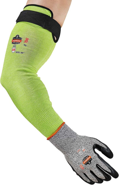 ProFlex 7941 Cut Resistant Protective Arm Sleeve, Cut Level A4, Pair, Lime, 22 Inch