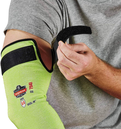 ProFlex 7941 Cut Resistant Protective Arm Sleeve, Cut Level A4, Pair, Lime, 22 Inch