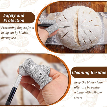 20Pcs Bread Lame Scribing Tool Kit - 2 Precision Scribes with 15 Blades, Finger Guard, Design Cord, Safety Cover and Storage Box - Stainless Steel Scribes for Artisan Bread and Dough Patterns Designs