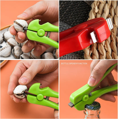 2 Pack Clam Opener Oyster Shucker Tool Oyster Shucking Knife Mussels Opener Pry with Beer Bottle Openers for Razor Shell Fish Scallop Shellfish Seafood Culinary Restaurant Party Picnic Kitchen