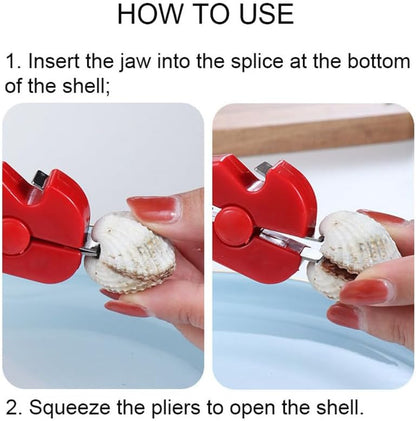 2 Pack Clam Opener Oyster Shucker Tool Oyster Shucking Knife Mussels Opener Pry with Beer Bottle Openers for Razor Shell Fish Scallop Shellfish Seafood Culinary Restaurant Party Picnic Kitchen