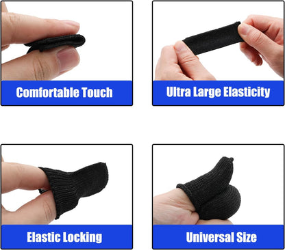 30 PCS Finger Cots Cut Resistant Finger Guards Protectors Thumb Protector for Garden, Kitchen, Sculpture (Black)