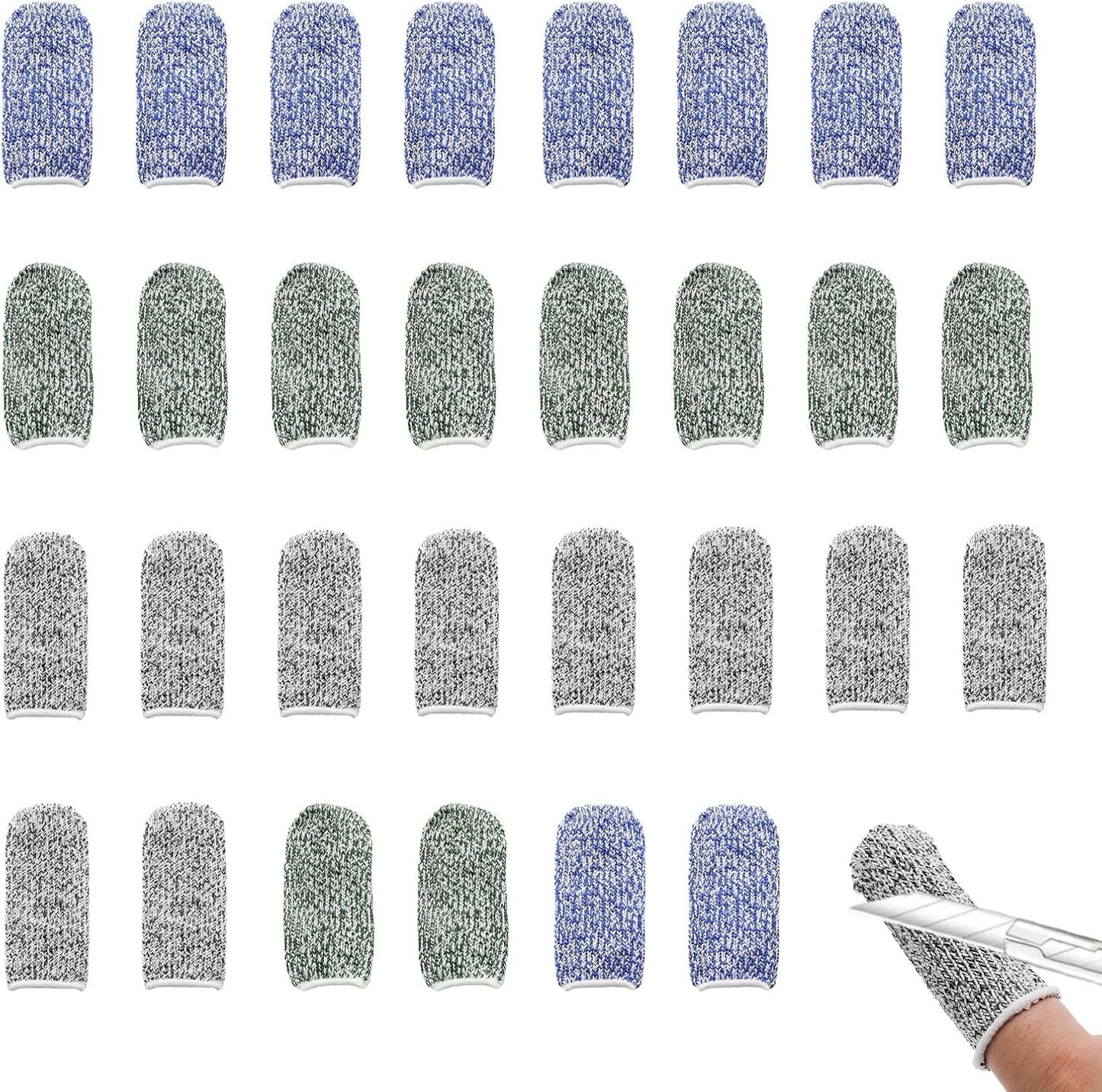 30 PCS Finger Cots Cut Resistant Finger Guards Protectors Thumb Protector for Garden, Kitchen, Sculpture (Black)
