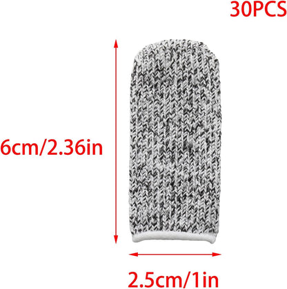 30 PCS Finger Cots Cut Resistant Finger Guards Protectors Thumb Protector for Garden, Kitchen, Sculpture (Black)