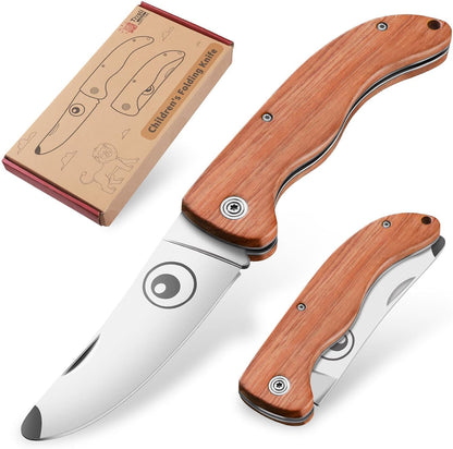 Kids Pocket Knife Folding Knife Safety Knife for Kids with Safe Rounded Camping Knife Designed for Children's Outdoor Camping with Hanging Holes Pocket Knife for Boy’s First Knife