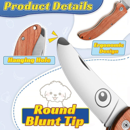 Kids Pocket Knife Folding Knife Safety Knife for Kids with Safe Rounded Camping Knife Designed for Children's Outdoor Camping with Hanging Holes Pocket Knife for Boy’s First Knife