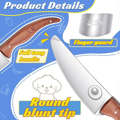 Kids Pocket Knife Folding Knife Safety Knife for Kids with Safe Rounded Camping Knife Designed for Children's Outdoor Camping with Hanging Holes Pocket Knife for Boy’s First Knife