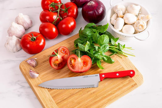 Kiso 14-Piece Red Knife Set with Black Block - Dishwasher Safe and Always Sharp