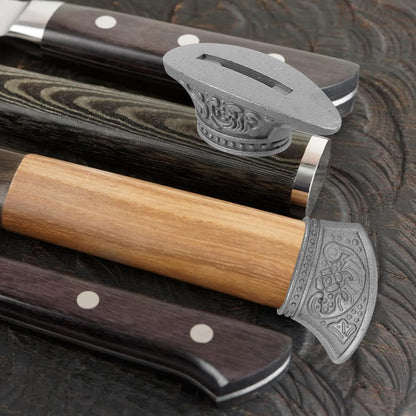 Finger Guard Bolster, 2pcs Stainless Steel Knives Guard Bolsters Pommel Knives Making Handle for Custom Handle Knives Making Supplies, 5.50X2.20X1.90CM, Sliver, BRC89WZD70T3310316OQ