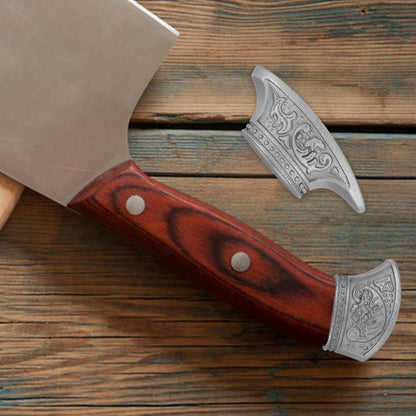 Finger Guard Bolster, 2pcs Stainless Steel Knives Guard Bolsters Pommel Knives Making Handle for Custom Handle Knives Making Supplies, 5.50X2.20X1.90CM, Sliver, BRC89WZD70T3310316OQ