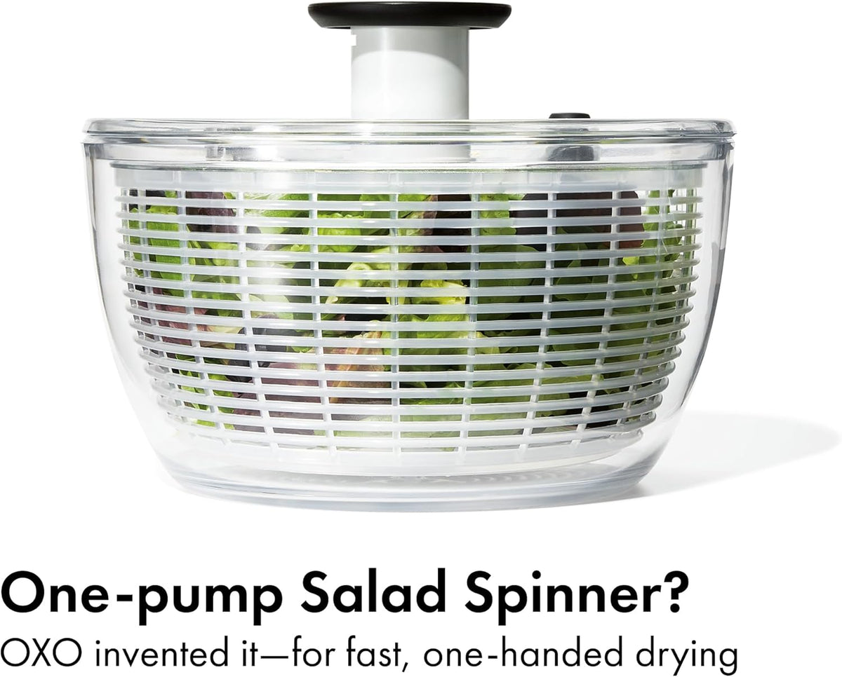 Good Grips Salad Spinner | Lettuce Spinner | Fruit Washer | Fruit Washing Bowl with Strainer | Vegetable Cleaner | Salad Cleaner | Lettuce Washer | 6.22 Quart Capacity