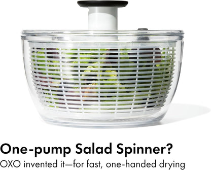 Good Grips Salad Spinner | Lettuce Spinner | Fruit Washer | Fruit Washing Bowl with Strainer | Vegetable Cleaner | Salad Cleaner | Lettuce Washer | 6.22 Quart Capacity