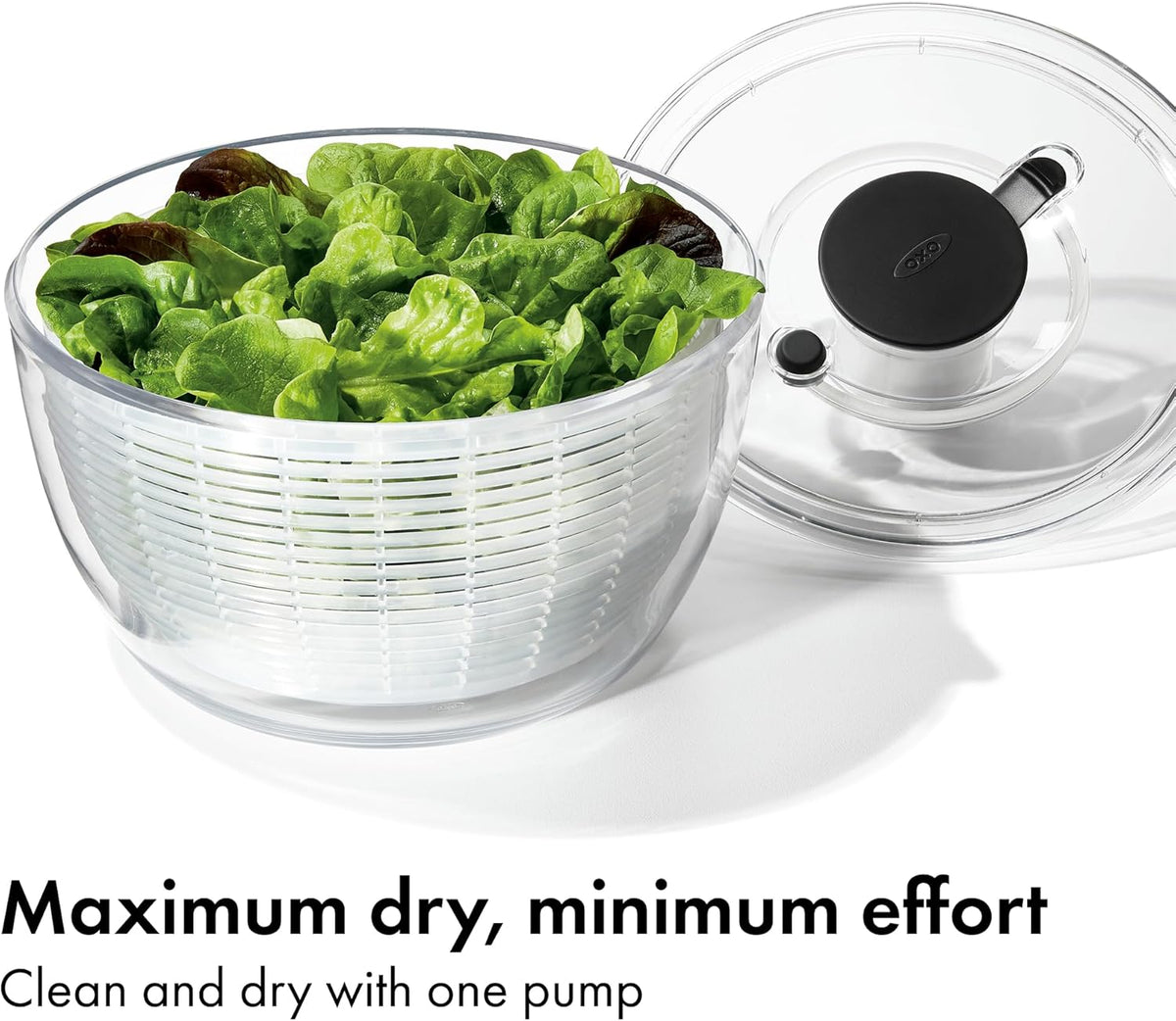Good Grips Salad Spinner | Lettuce Spinner | Fruit Washer | Fruit Washing Bowl with Strainer | Vegetable Cleaner | Salad Cleaner | Lettuce Washer | 6.22 Quart Capacity