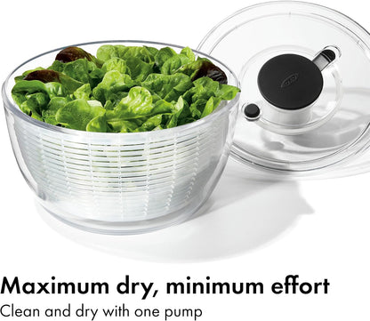 Good Grips Salad Spinner | Lettuce Spinner | Fruit Washer | Fruit Washing Bowl with Strainer | Vegetable Cleaner | Salad Cleaner | Lettuce Washer | 6.22 Quart Capacity