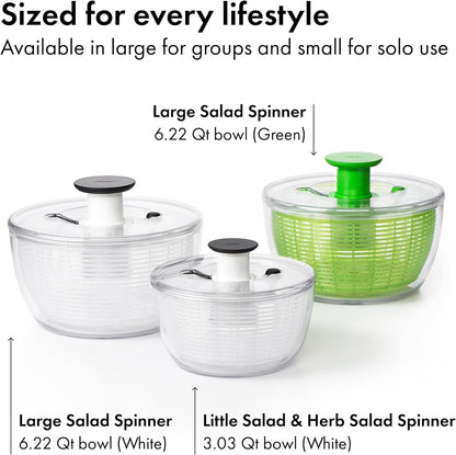 Good Grips Salad Spinner | Lettuce Spinner | Fruit Washer | Fruit Washing Bowl with Strainer | Vegetable Cleaner | Salad Cleaner | Lettuce Washer | 6.22 Quart Capacity