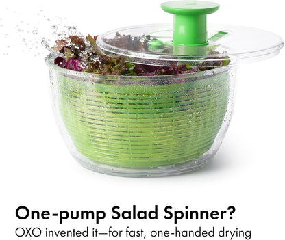 Good Grips Salad Spinner | Lettuce Spinner | Fruit Washer | Fruit Washing Bowl with Strainer | Vegetable Cleaner | Salad Cleaner | Lettuce Washer | 6.22 Quart Capacity