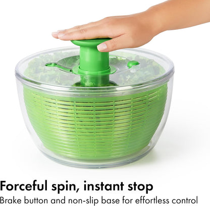 Good Grips Salad Spinner | Lettuce Spinner | Fruit Washer | Fruit Washing Bowl with Strainer | Vegetable Cleaner | Salad Cleaner | Lettuce Washer | 6.22 Quart Capacity