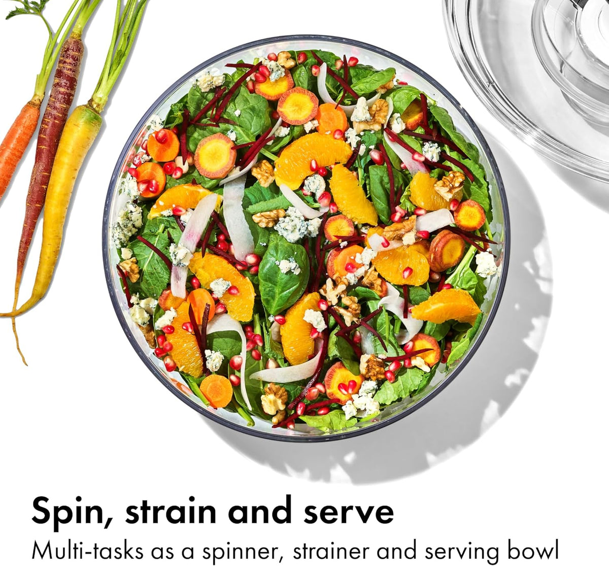 Good Grips Salad Spinner | Lettuce Spinner | Fruit Washer | Fruit Washing Bowl with Strainer | Vegetable Cleaner | Salad Cleaner | Lettuce Washer | 6.22 Quart Capacity