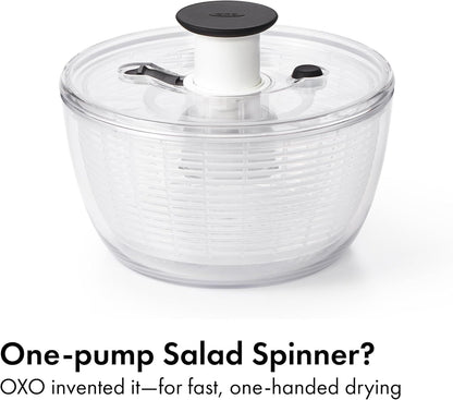 Good Grips Salad Spinner | Lettuce Spinner | Fruit Washer | Fruit Washing Bowl with Strainer | Vegetable Cleaner | Salad Cleaner | Lettuce Washer | 6.22 Quart Capacity