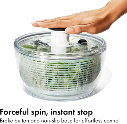 Good Grips Salad Spinner | Lettuce Spinner | Fruit Washer | Fruit Washing Bowl with Strainer | Vegetable Cleaner | Salad Cleaner | Lettuce Washer | 6.22 Quart Capacity