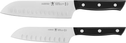 Dynamic Razor-Sharp 2-pc Knife Set, Santoku Knife 5.5 Inch, Santoku Knife 7 Inch, German Engineered Informed by 100+ Years of Mastery