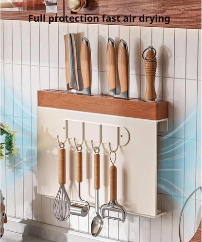 Kitchen Wall-Mounted Knife Holder - under Cabinet Knife Storage - Cabinet Door Knife Organizer – Hanging Knife Rack,Utensils holder,13 Inch