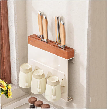Kitchen Wall-Mounted Knife Holder - under Cabinet Knife Storage - Cabinet Door Knife Organizer – Hanging Knife Rack,Utensils holder,13 Inch