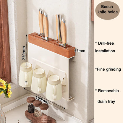 Kitchen Wall-Mounted Knife Holder - under Cabinet Knife Storage - Cabinet Door Knife Organizer – Hanging Knife Rack,Utensils holder,13 Inch