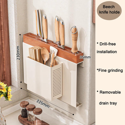Kitchen Wall-Mounted Knife Holder - under Cabinet Knife Storage - Cabinet Door Knife Organizer – Hanging Knife Rack,Utensils holder,13 Inch