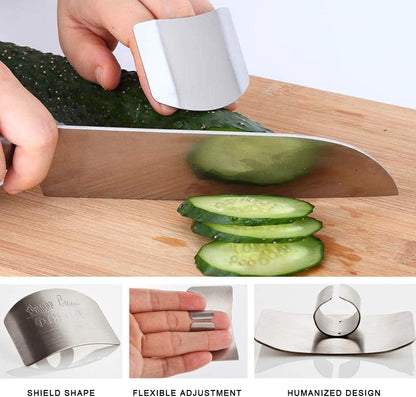 6Pcs 2 Kinds Stainless Steel Finger Guard for Cutting Vegetables Fruit, Finger Protector for Safe, Cutting Protector Avoid Hurting When Slicing Dicing, Kitchen Safe Tool