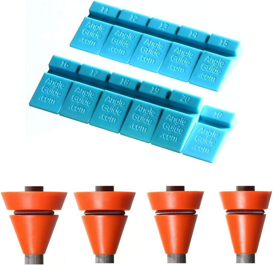 AZ4 Angle Guides Combo, Blue for Sharpening Stones, Orange for Rods