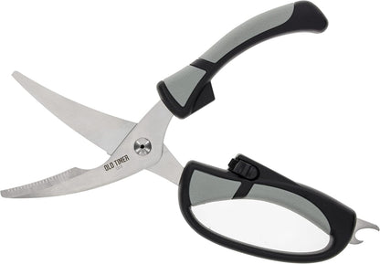 Trail Boss Game Shears with Heavy Duty Construction, Custom Molded Sheath, Spring-Assisted Opening, Bone Breaking Notch, and Safety Lock for Hunting, Cleaning Game, Camping, and Outdoors