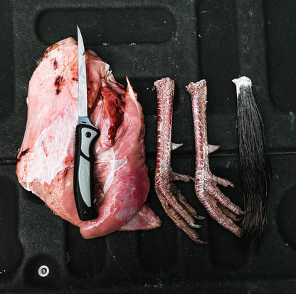 Trail Boss Game Shears with Heavy Duty Construction, Custom Molded Sheath, Spring-Assisted Opening, Bone Breaking Notch, and Safety Lock for Hunting, Cleaning Game, Camping, and Outdoors