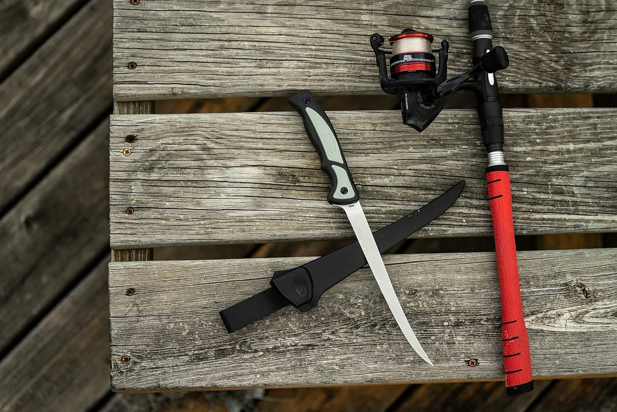 Trail Boss Game Shears with Heavy Duty Construction, Custom Molded Sheath, Spring-Assisted Opening, Bone Breaking Notch, and Safety Lock for Hunting, Cleaning Game, Camping, and Outdoors