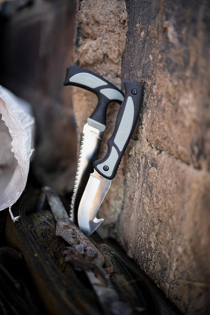 Trail Boss Game Shears with Heavy Duty Construction, Custom Molded Sheath, Spring-Assisted Opening, Bone Breaking Notch, and Safety Lock for Hunting, Cleaning Game, Camping, and Outdoors
