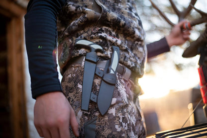Trail Boss Game Shears with Heavy Duty Construction, Custom Molded Sheath, Spring-Assisted Opening, Bone Breaking Notch, and Safety Lock for Hunting, Cleaning Game, Camping, and Outdoors