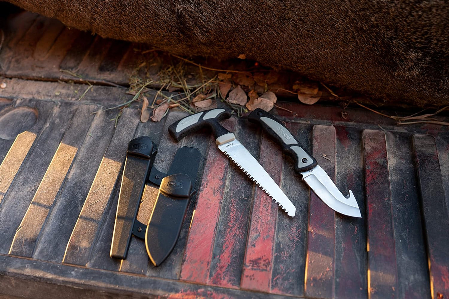 Trail Boss Game Shears with Heavy Duty Construction, Custom Molded Sheath, Spring-Assisted Opening, Bone Breaking Notch, and Safety Lock for Hunting, Cleaning Game, Camping, and Outdoors