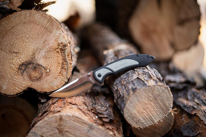 Trail Boss Game Shears with Heavy Duty Construction, Custom Molded Sheath, Spring-Assisted Opening, Bone Breaking Notch, and Safety Lock for Hunting, Cleaning Game, Camping, and Outdoors
