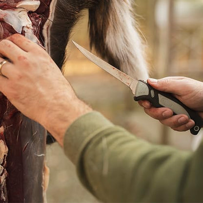Trail Boss Game Shears with Heavy Duty Construction, Custom Molded Sheath, Spring-Assisted Opening, Bone Breaking Notch, and Safety Lock for Hunting, Cleaning Game, Camping, and Outdoors