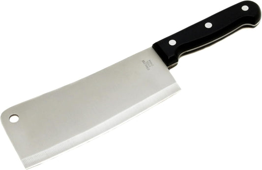 Select Meat Cleaver, 7 Inch Blade 12 Inches In Length, Stainless Steel/Black
