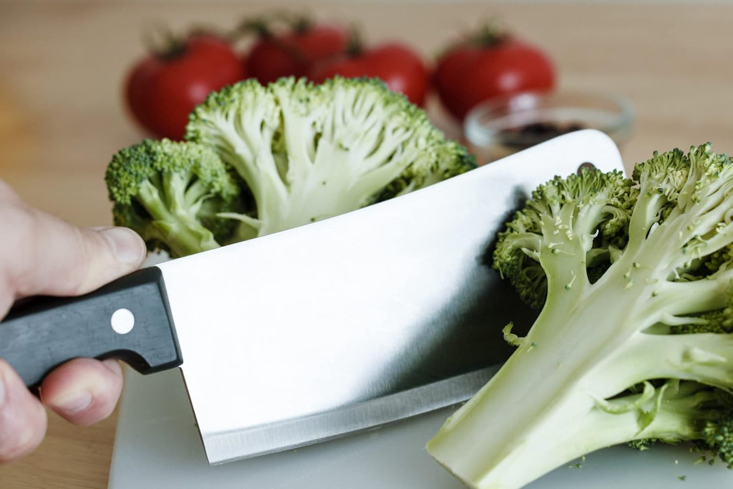 Select Meat Cleaver, 7 Inch Blade 12 Inches In Length, Stainless Steel/Black