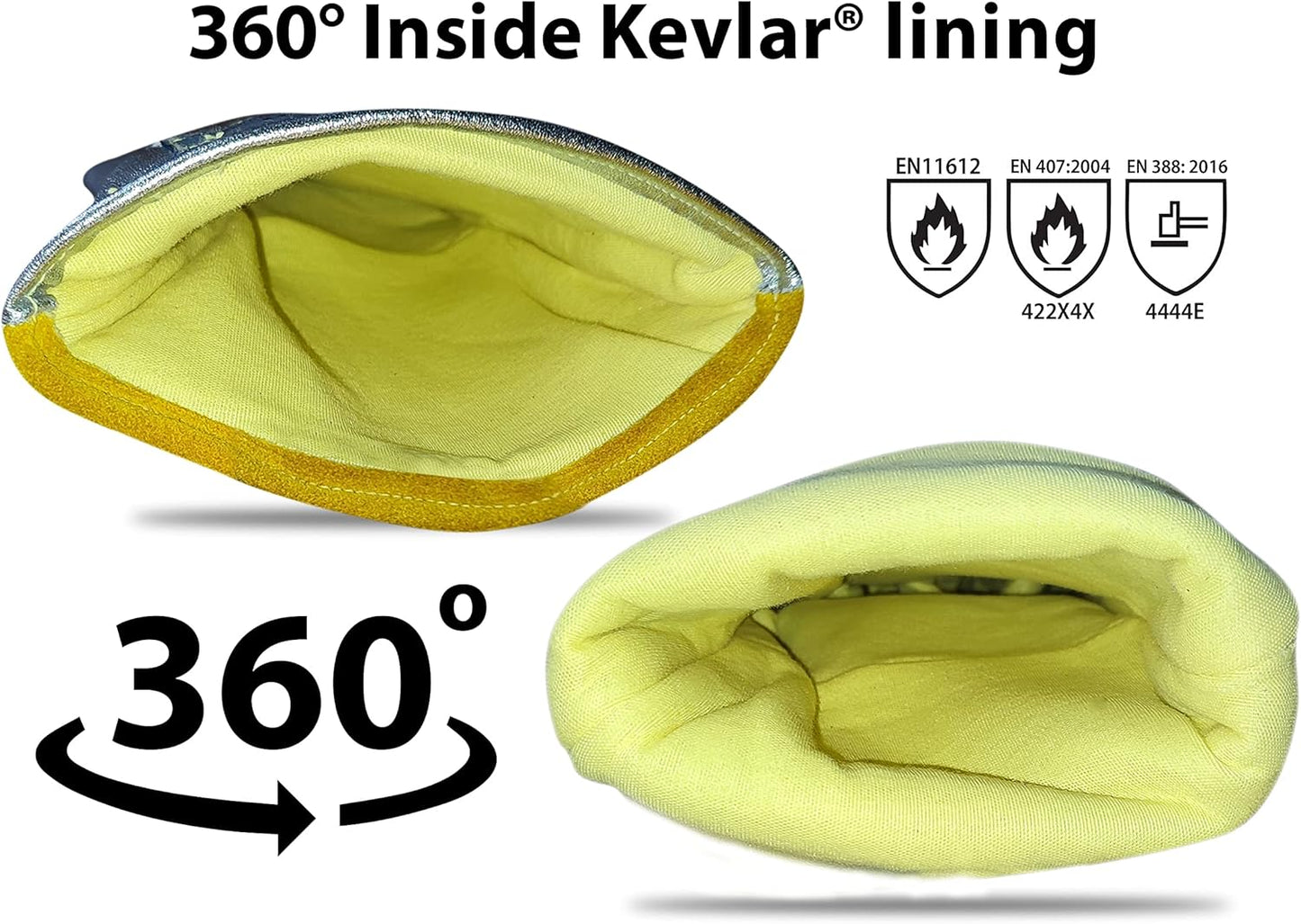 ® Graywolf® Kevlar Aluminized Heat Resistant Welding Glove/Large/1472°F │Fire Gloves│Kevlar Gloves│High Heat │Foundry glove│