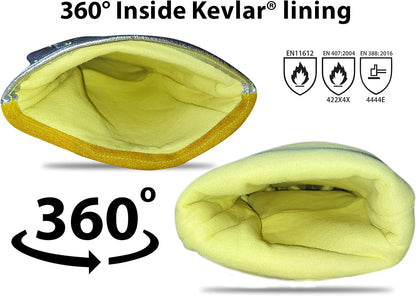 ® Graywolf® Kevlar Aluminized Heat Resistant Welding Glove/Large/1472°F │Fire Gloves│Kevlar Gloves│High Heat │Foundry glove│