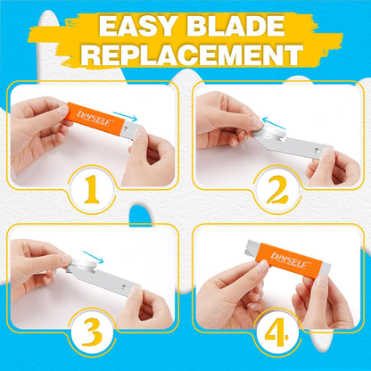 Box Cutters 12 Pack, Utility Knife, Box Cutter Retractable with Razor Blade, Box Opener for Package, Utility Knives for Office, School, Home, Flat Box Cutter for Women, Letter Opener for Mail