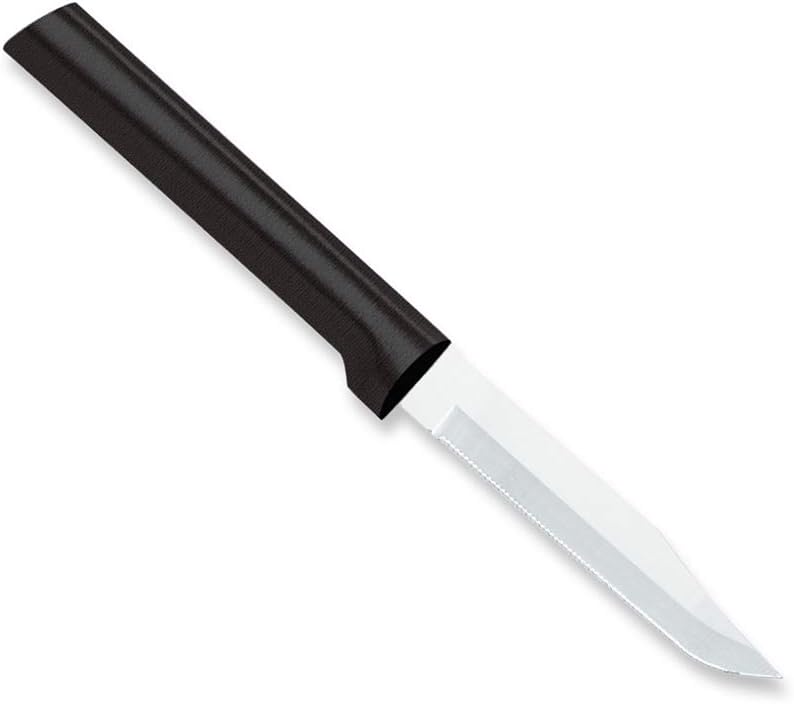 Serrated Regular Paring Knife (W242), Black, Pack of 2