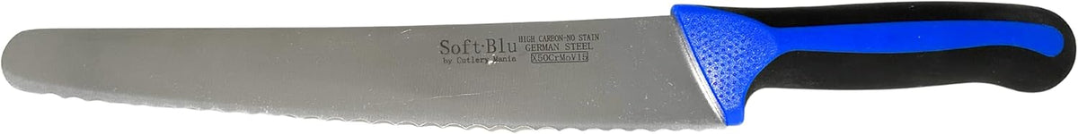 SoftBlu Kitchen Knifes, X50CrMoV15 German Stainless Steel, Non-Slip Soft Grip Handle, Professional (Boning Knife, Wide, 6")