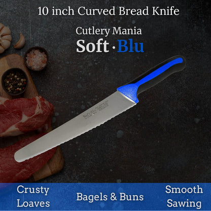 SoftBlu Kitchen Knifes, X50CrMoV15 German Stainless Steel, Non-Slip Soft Grip Handle, Professional (Boning Knife, Wide, 6")