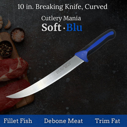 SoftBlu Kitchen Knifes, X50CrMoV15 German Stainless Steel, Non-Slip Soft Grip Handle, Professional (Boning Knife, Wide, 6")