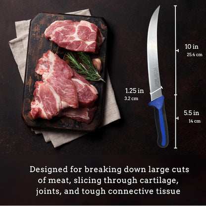 SoftBlu Kitchen Knifes, X50CrMoV15 German Stainless Steel, Non-Slip Soft Grip Handle, Professional (Boning Knife, Wide, 6")