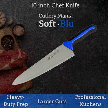 SoftBlu Kitchen Knifes, X50CrMoV15 German Stainless Steel, Non-Slip Soft Grip Handle, Professional (Boning Knife, Wide, 6")
